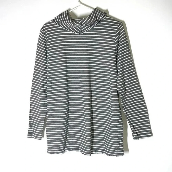 Soft Surroundings Striped Cowl Neck Tunic Pullover Long Sleeve Size Large - Picture 6 of 6